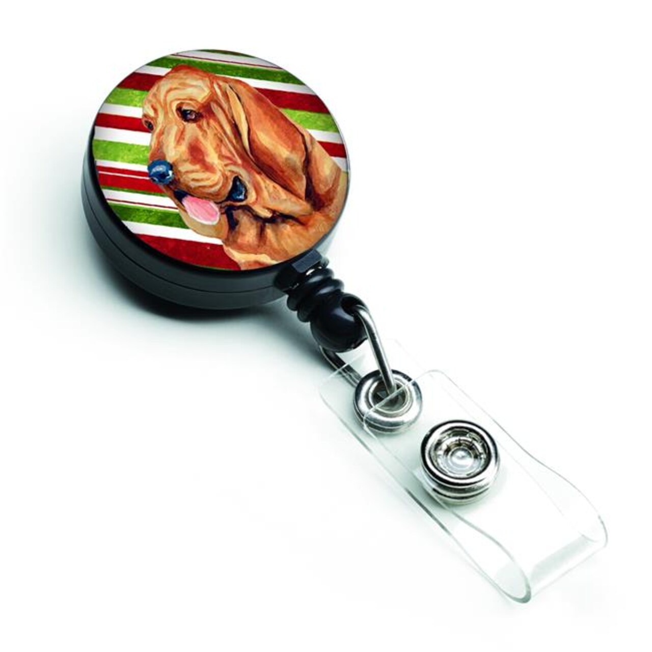 Carolines Treasures LH9241BR Bloodhound Candy Cane Holiday Christmas Retractable Badge Reel